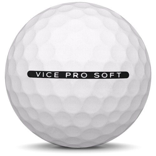 Golfboll av modellen Vice Pro Soft i 2019 års version med matt vit färg från sidan