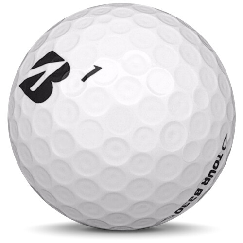 Golfboll av modellen Bridgestone B330 i vit färg sned bild