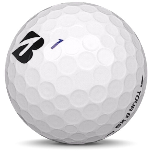 Golfboll av modellen Bridgestone Tour B XS i 2021 års version med vit färg sned bild