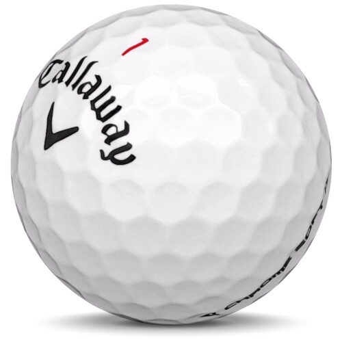 Golfboll av modellen Callaway Chrome Soft i 2021 års version med vit färg sned bild
