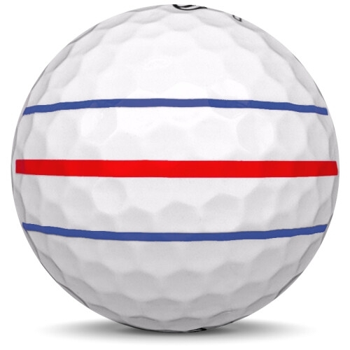 Golfboll av modellen Callaway Chrome Soft x i 2019 års version med align färg från sidan
