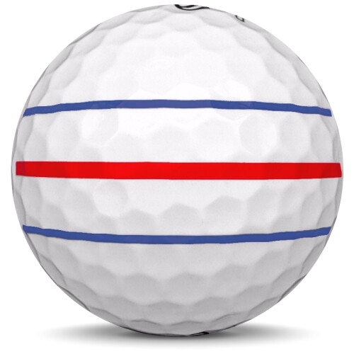 Golfboll av modellen Callaway Chrome Soft x i 2019 års version med align färg från sidan Golfboll av modellen Callaway Chrome Soft x i 2019 års version med align färg från sidan