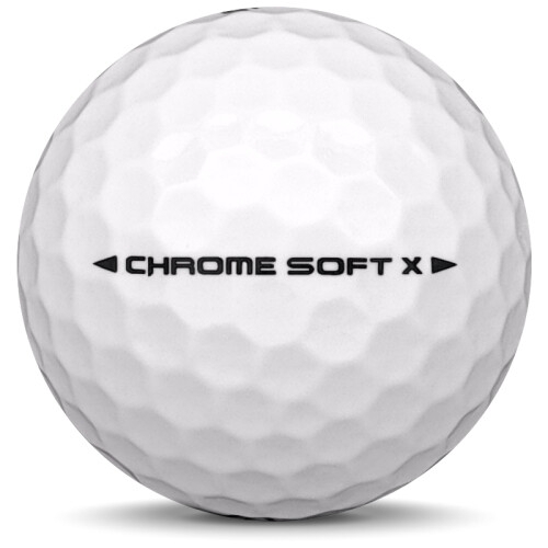 Golfboll av modellen Callaway Chrome Soft x i 2019 års version med vit färg från sidan