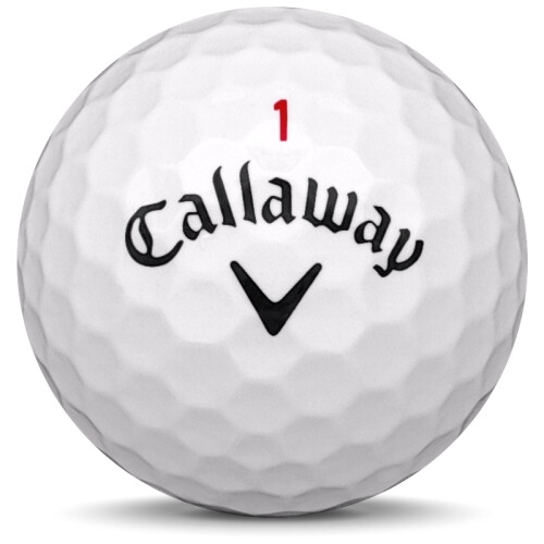 Golfboll av modellen Callaway Chrome Soft x i 2019 års version med vit färg framifrån
