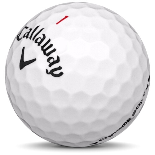 Golfboll av modellen Callaway Chrome Soft x i 2019 års version med vit färg sned bild