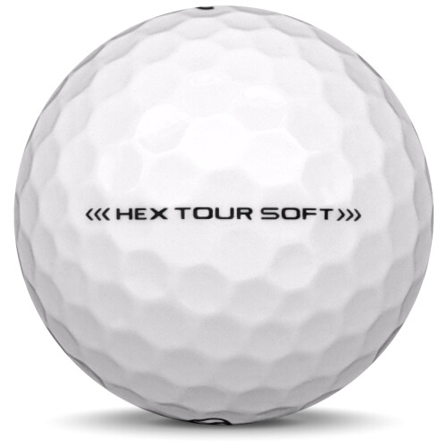Golfboll av modellen Callaway Hex Tour Soft i 2020 års version med vit färg från sidan