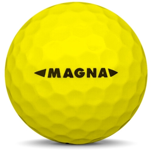 Golfboll av modellen Callaway Supersoft Magna i 2020 års version med gul färg från sidan