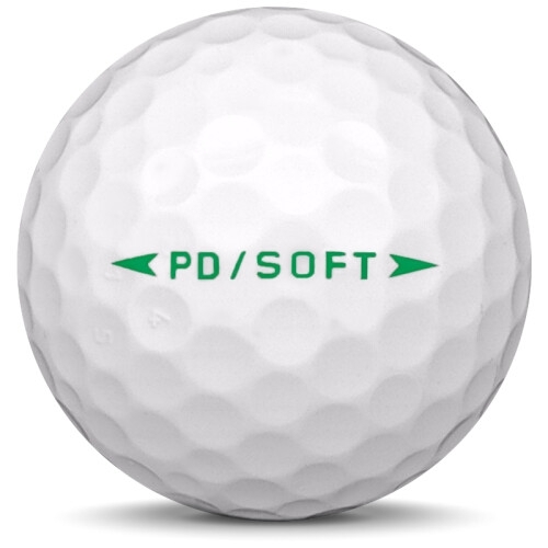 Golfboll av modellen Nike PD Soft i vit färg från sidan