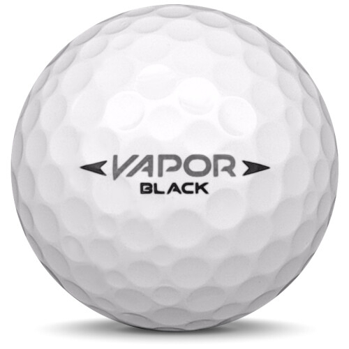 Golfboll av modellen Nike Vapor Black i vit färg från sidan