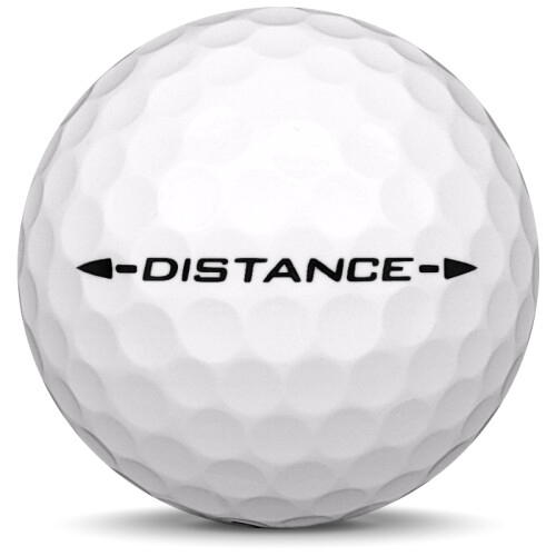 Golfboll av modellen Srixon Distance i vit färg från sidan
