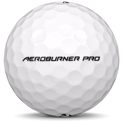 Golfboll av modellen TaylorMade Aeroburner Pro i vit färg från sidan