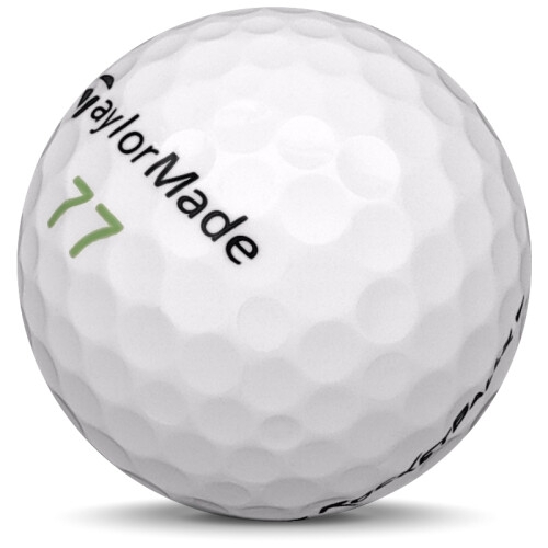 Golfboll av modellen Taylormade Rocketballz i vit färg framifrån